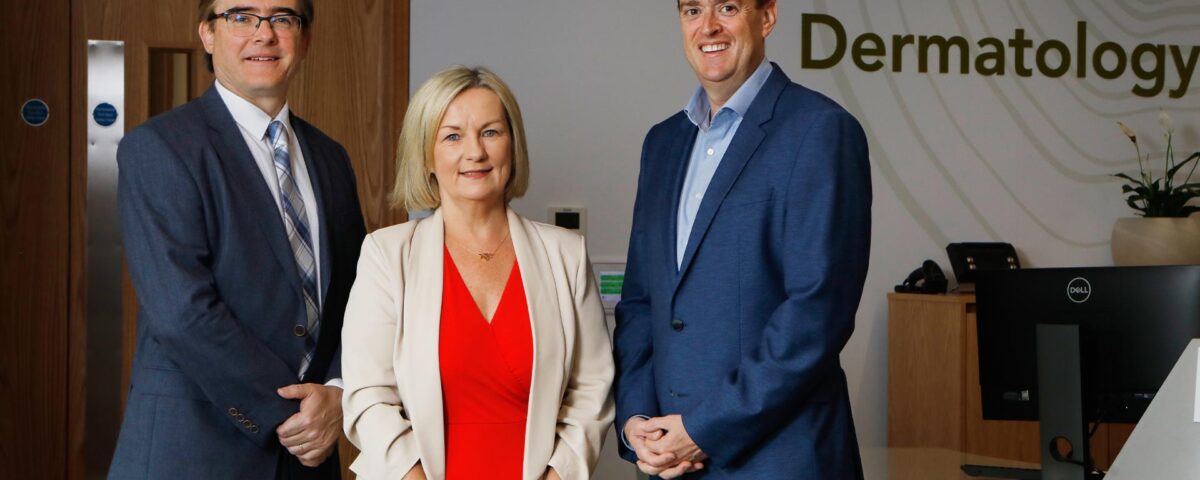 Dr Rupert Barry, Consultant Dermatologist and Clinical Lead for Dermatology, Michele Tait, COO of Vhi Health and Wellbeing and Eoin O'Reilly, CEO of AllView Healthcare