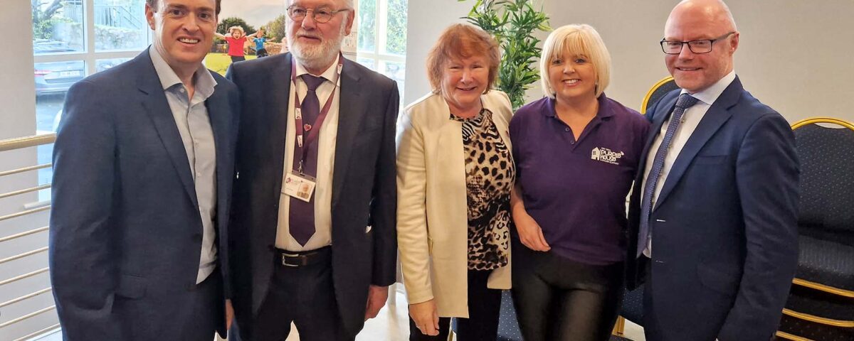 Our CEO Eoin O'Reilly with Minister for Health Stephen Donnelly and the team at Purple House Cancer Support